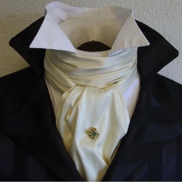 PURPLE PAISLEY BROCADE HANDMADE SILK ASCOT CRAVATTE NECKTIE - Picture 13 of 13